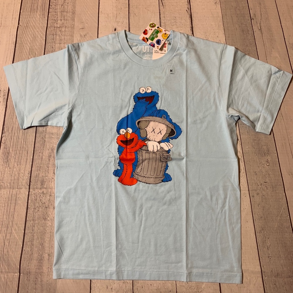 Kaws x Sesame Street Companion Trash Can Tee